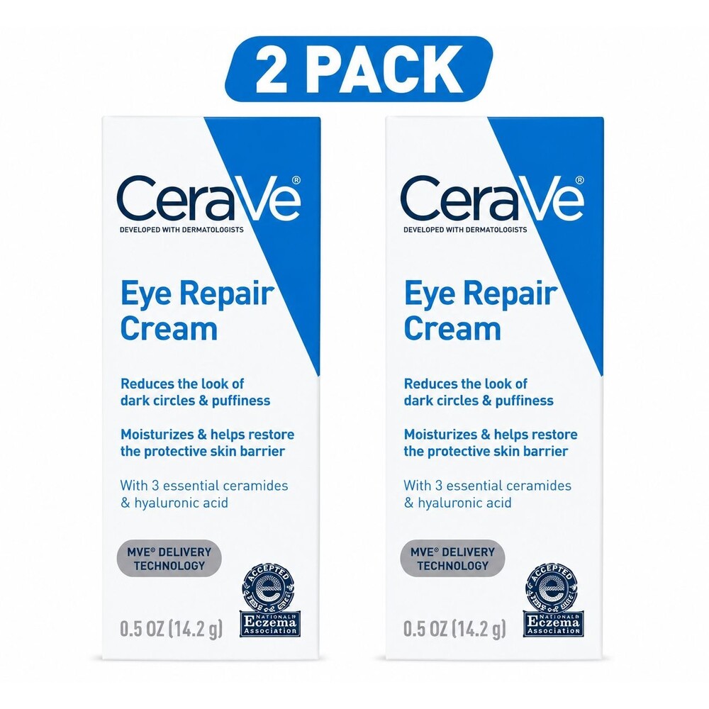 2-Pack CeraVe Eye Repair Cream Dark Circles Puffiness Hydrating Ceramides 0.5oz